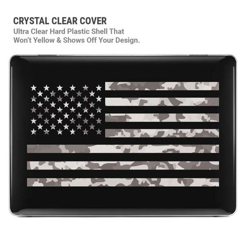 Black and White Camo American Flag MacBook Cases